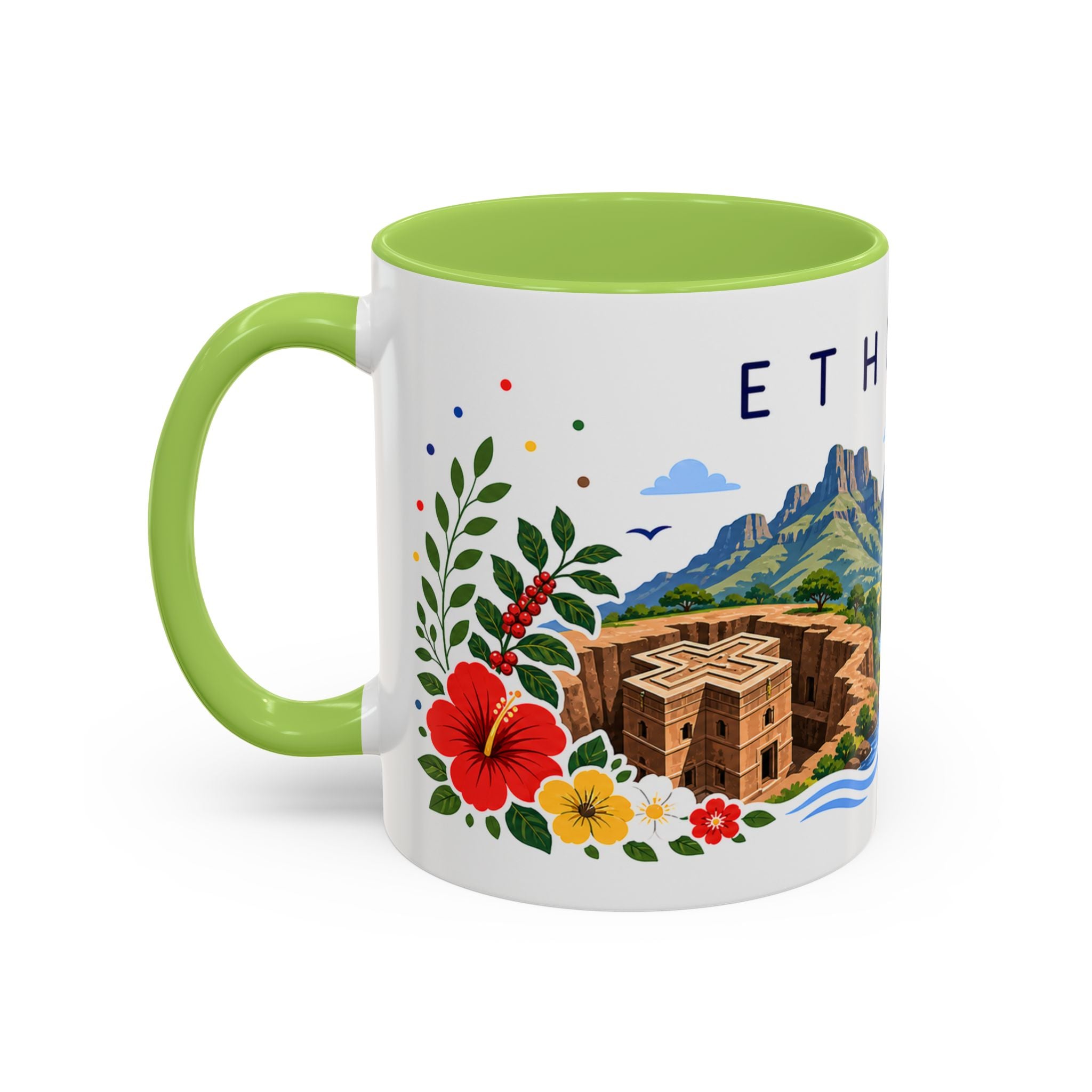 Ethiopia Coffee Mug | Travel Souvenir Accent Mug | Place Gift Ceramic Cup 11oz 15oz