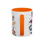 Super Teacher Coffee Mug | All Heroes Wear Capes Teacher Gift | Accent Color Ceramic 11oz 15oz