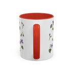 Wisconsin Wood Violet Mug, State Flower Floral Coffee Cup, 11oz Botanical Gift