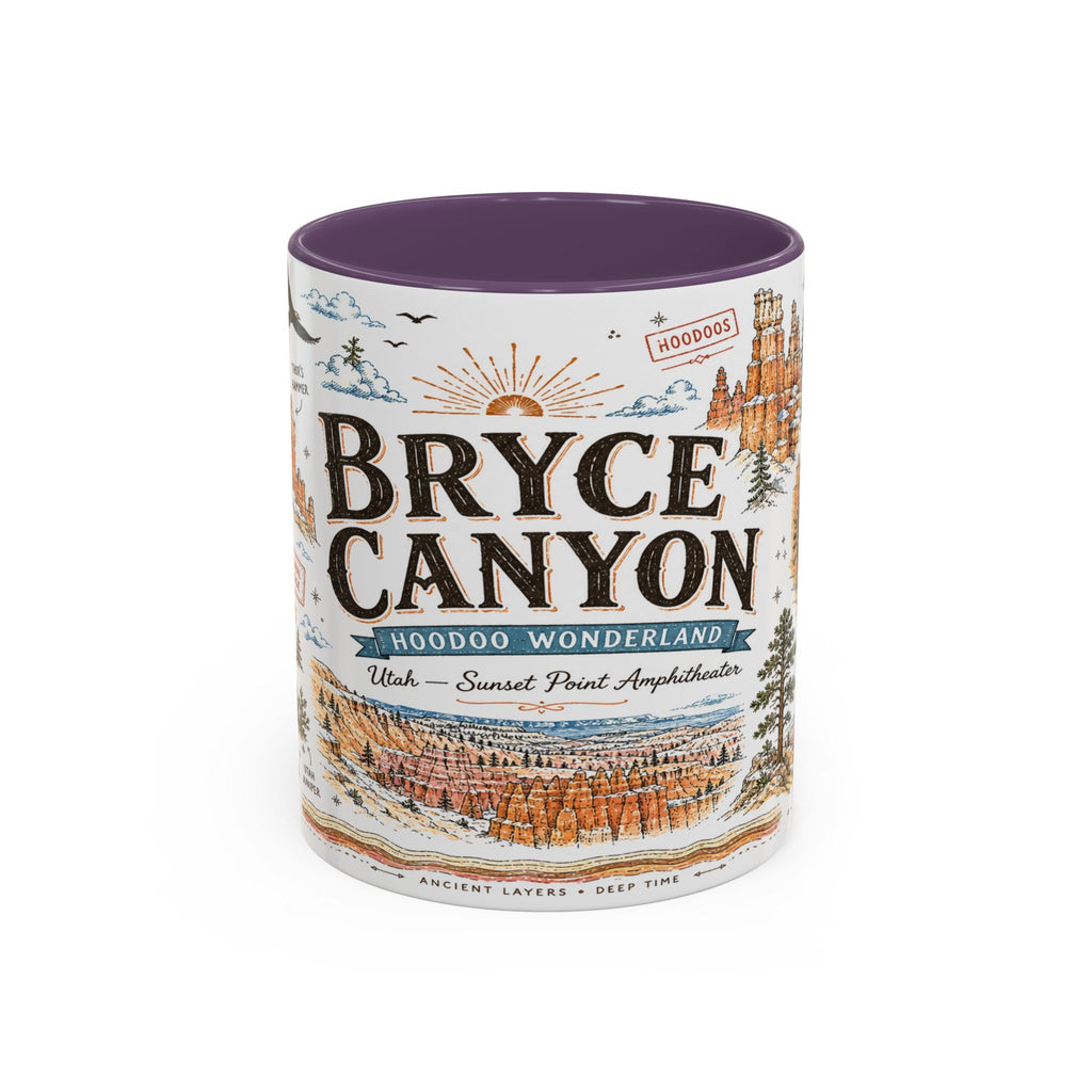 Bryce Canyon Coffee Mug | National Park Hiking Utah Gift | Accent Color Ceramic 11oz 15oz