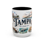 Tampa Coffee Mug | United States Travel Souvenir | Vintage Illustrated City Gift | 11 oz 15 oz Accent Mug