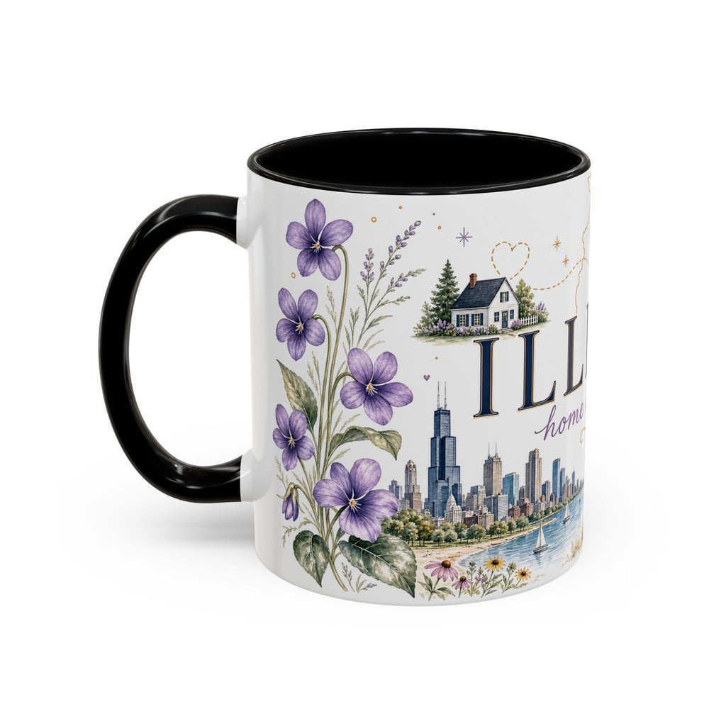 Illinois State Map Mug | Botanical Travel Sketch, Moving Away Gift (11oz 15oz)
