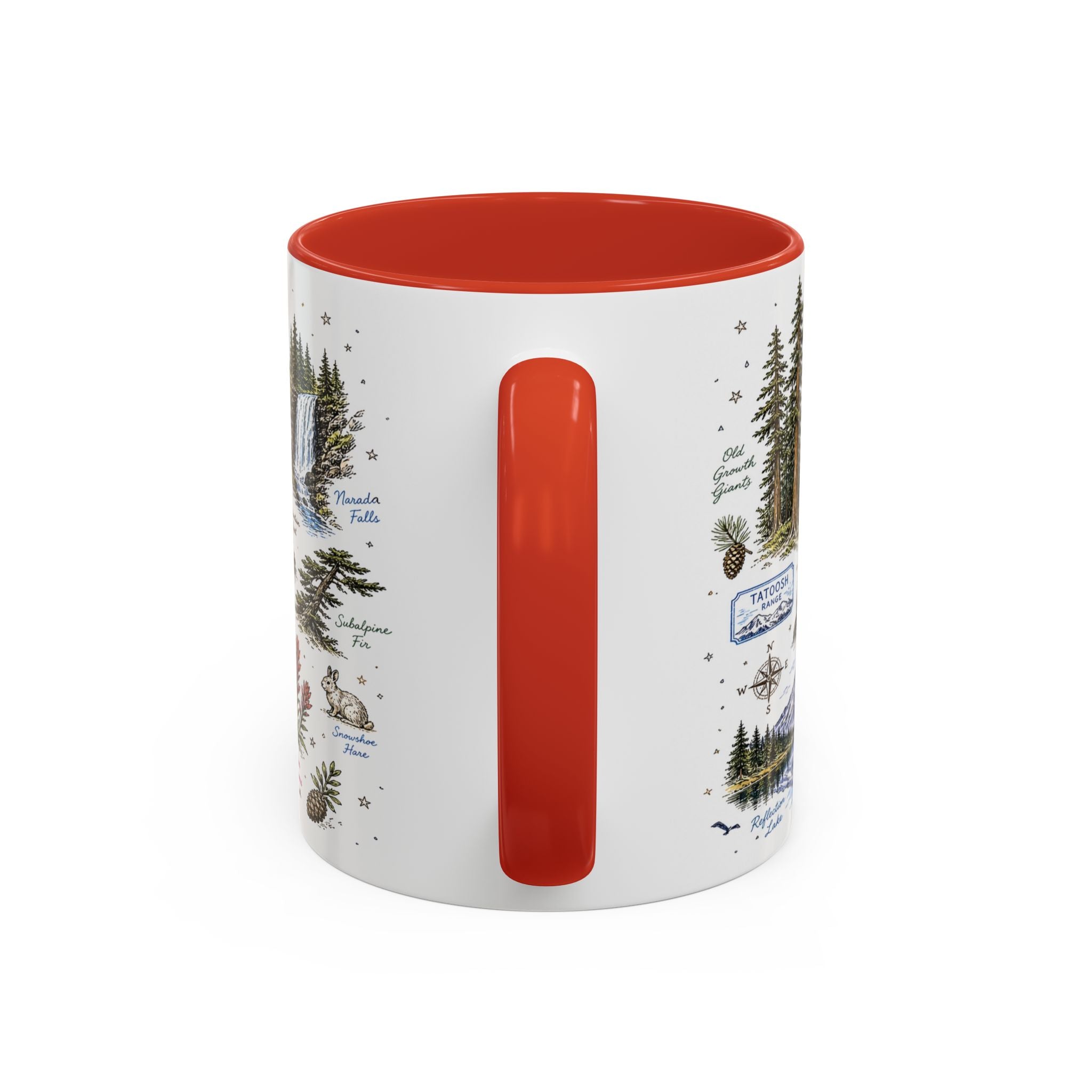 Mount Rainier Coffee Mug | National Park Hiking Washington Gift | Accent Color Ceramic 11oz 15oz