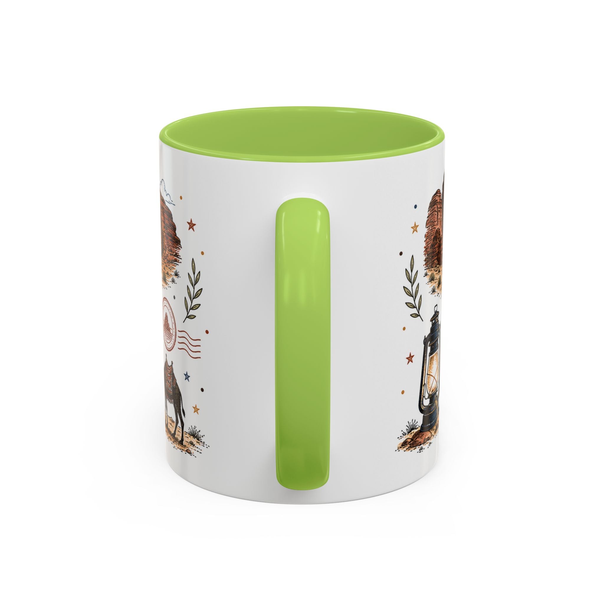 Wadi Rum Coffee Mug | Travel Destination Souvenir Gift | Accent Color Ceramic 11oz 15oz