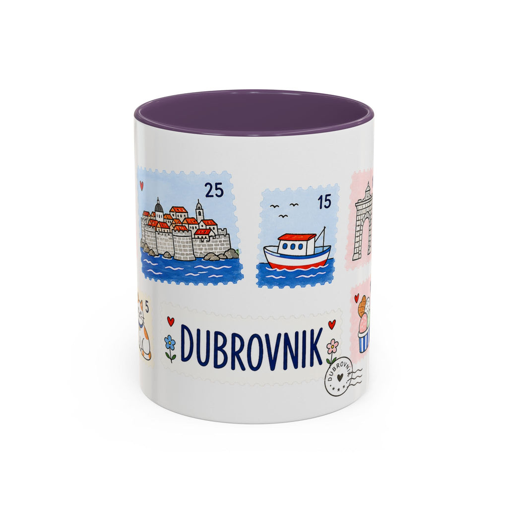 Dubrovnik Coffee Mug | Postage Stamp Collage Mug | Travel Souvenir Accent Cup 11oz 15oz