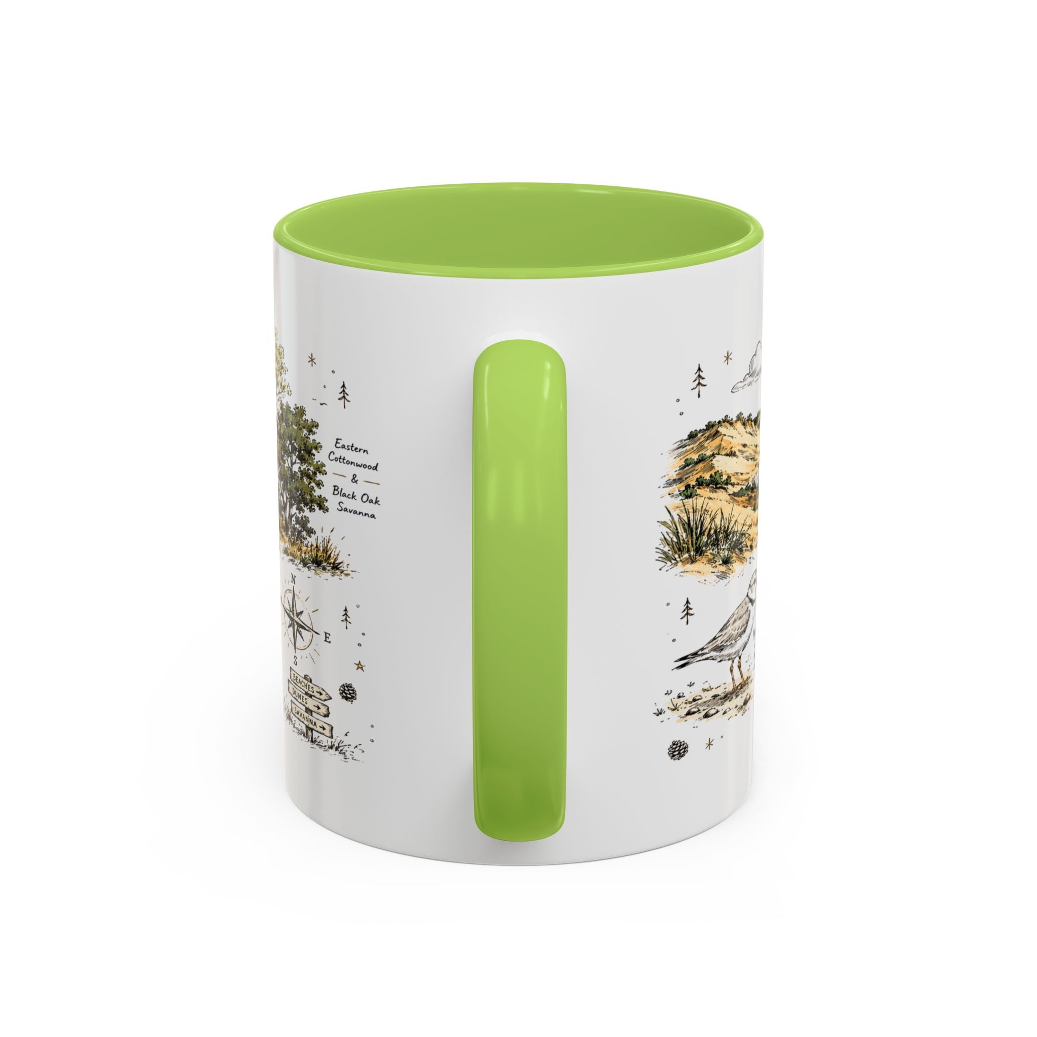Indiana Dunes National Park Coffee Mug | Indiana Lake Michigan Beach Gift | Accent Color Ceramic 11oz 15oz