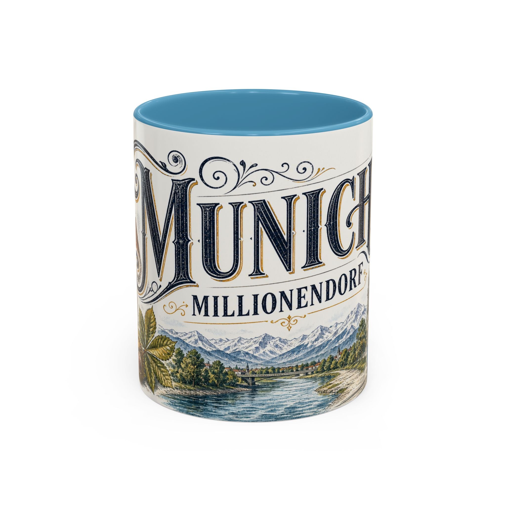 Munich Coffee Mug | Germany Travel Souvenir | Vintage Illustrated City Gift | 11 oz 15 oz Accent Mug