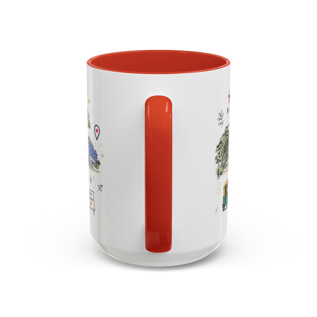 Bangalore Coffee Mug | India Souvenir Travel Gift | Accent Color Ceramic 11oz 15oz