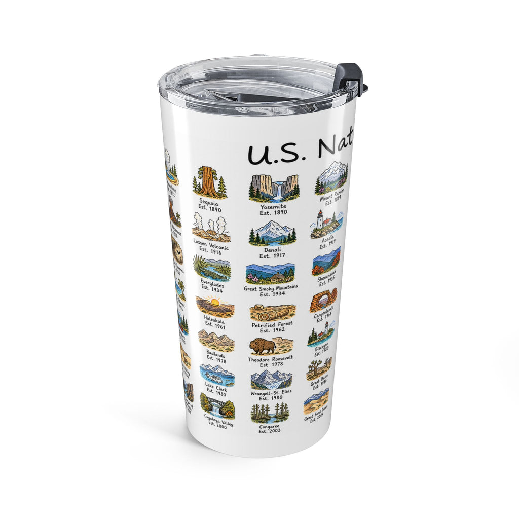 63 National Parks 20oz Tumbler | U.S. Parks Road Trip Gift | Insulated Stainless Steel Travel Cup
