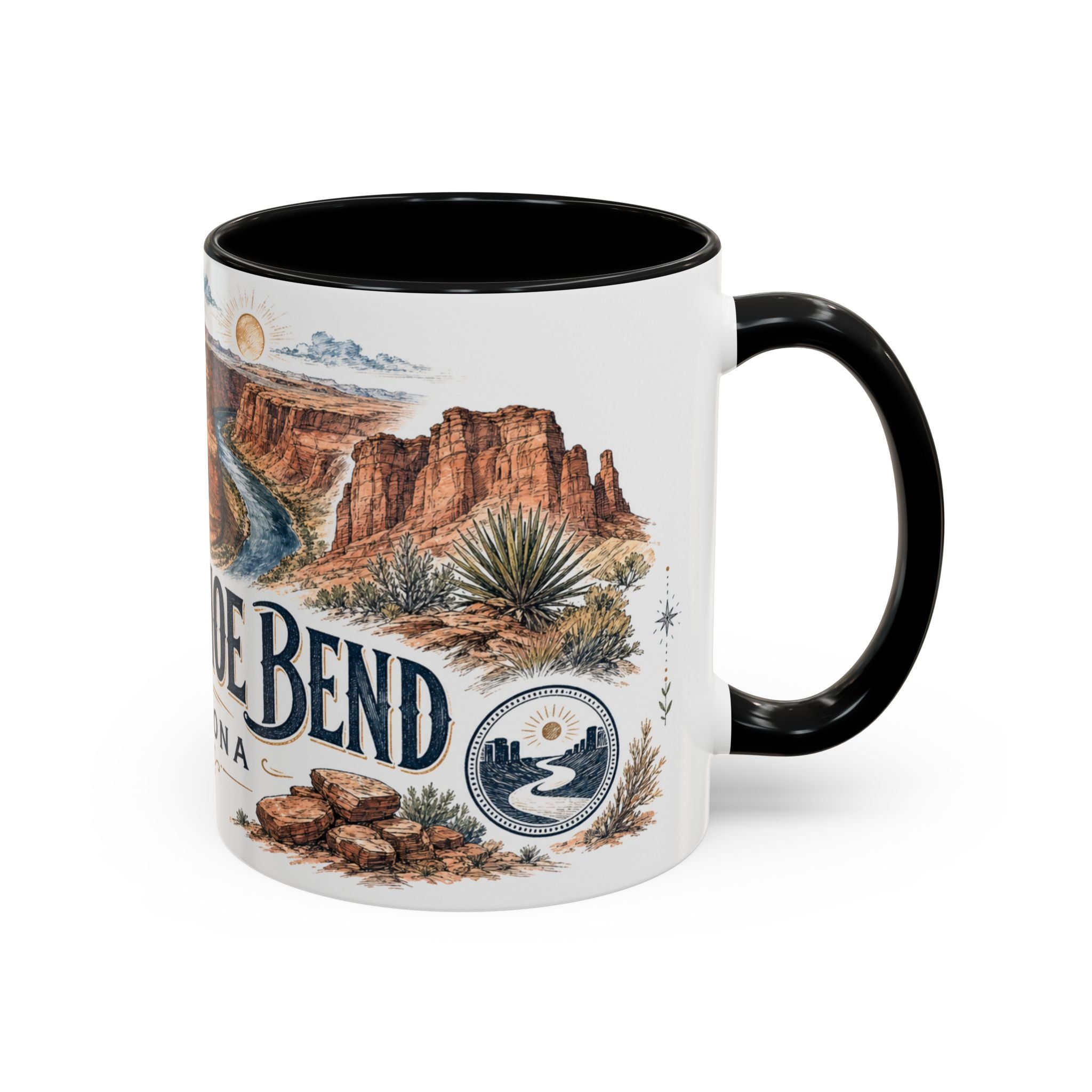 Horseshoe Bend Mug, Arizona Travel Souvenir, Bucket List Gift, Accent Ceramic Coffee Mug 11oz 15oz