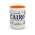 Cairo Coffee Mug | Egypt Souvenir Travel Gift | Accent Color Ceramic 11oz 15oz