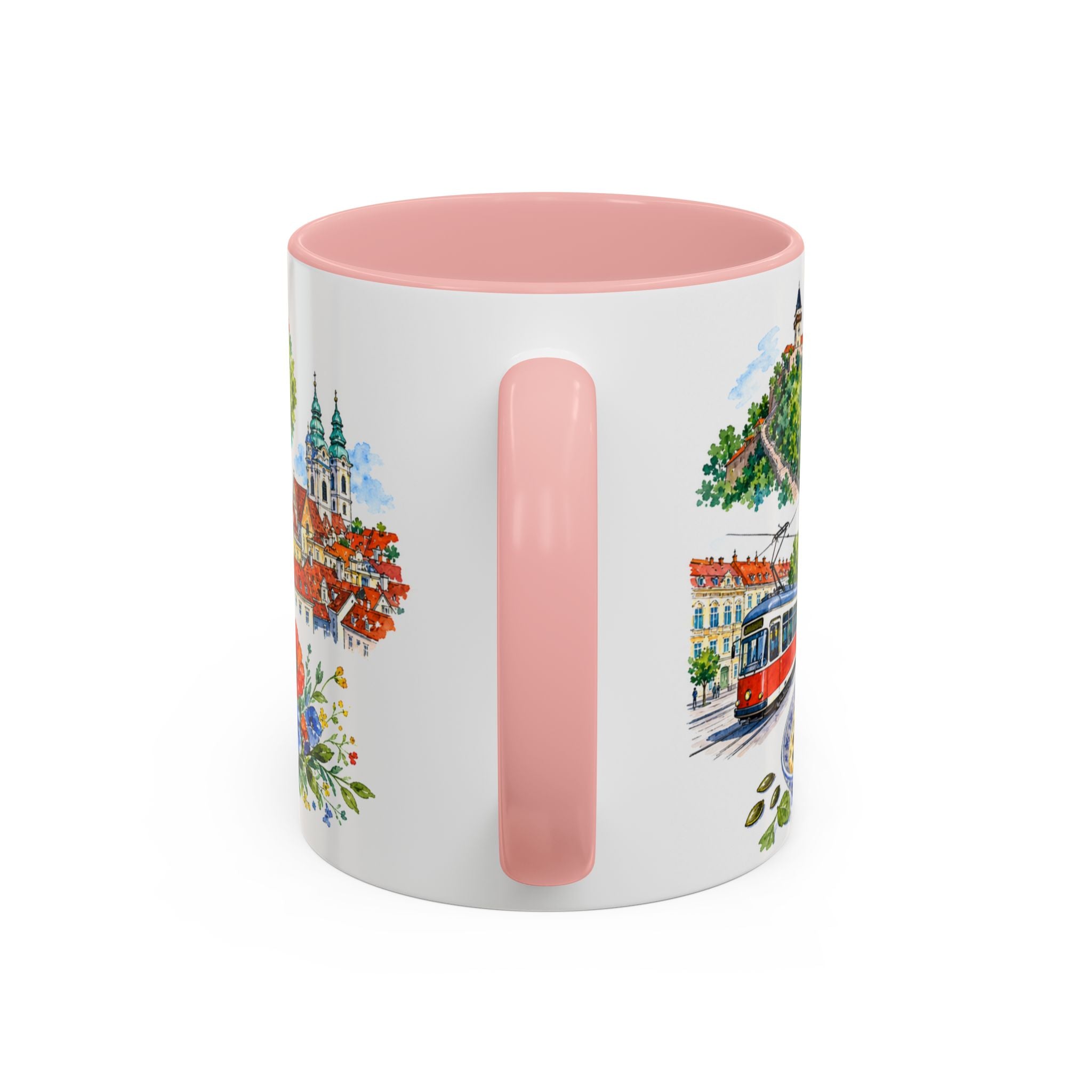 Graz Illustrated Travel Mug | City Souvenir Accent Coffee Mug | 11oz 15oz Ceramic Cup