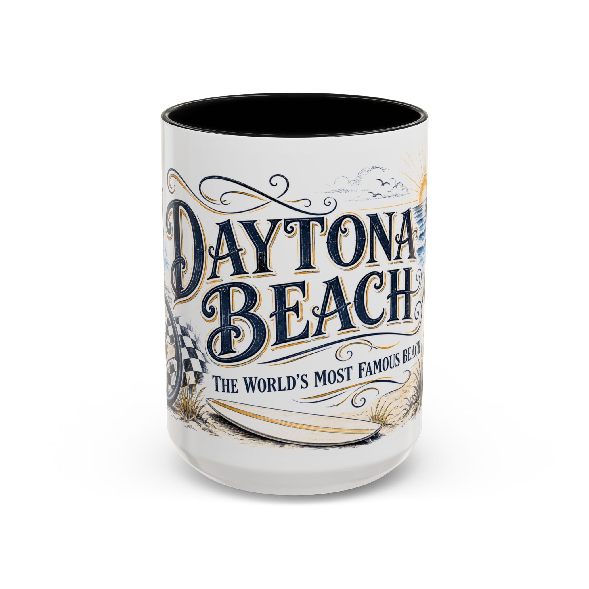 Daytona Beach Coffee Mug | United States Travel Souvenir | Vintage Illustrated City Gift | 11 oz 15 oz Accent Mug