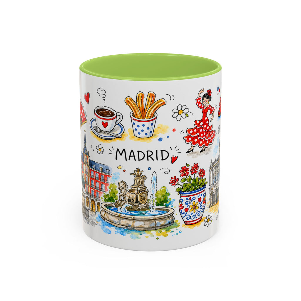 Madrid Travel Mug | European City Souvenir Accent Coffee Mug | 11oz 15oz Ceramic Cup