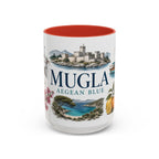 Mugla Coffee Mug | Turkey Travel Souvenir | Vintage Illustrated City Gift | 11 oz 15 oz Accent Mug