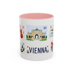 Vienna Coffee Mug | Postage Stamp Collage Mug | Travel Souvenir Accent Cup 11oz 15oz