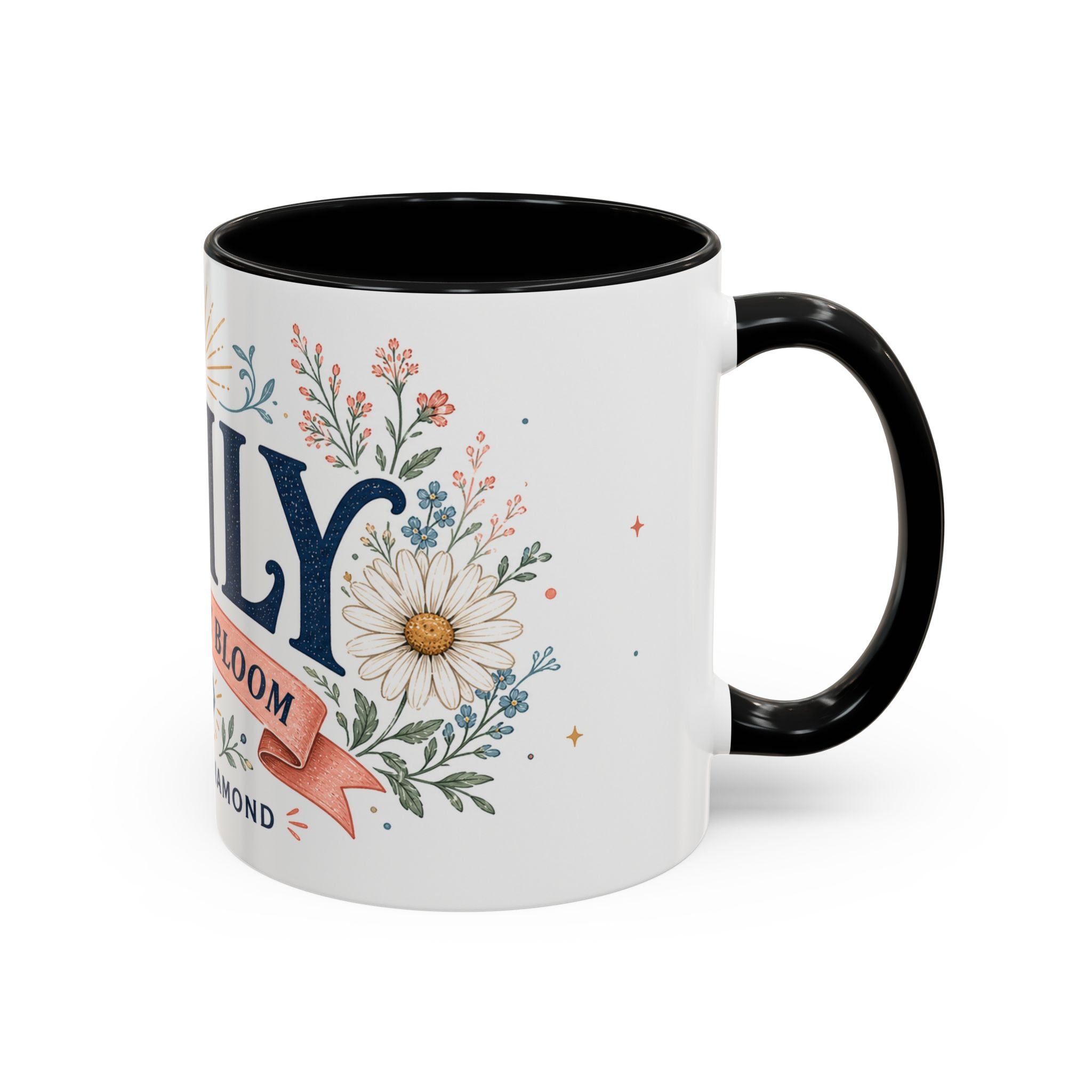 Personalized Name Birth Month Mug | Birth Flower Stone Birthday Gift | 11oz 15oz