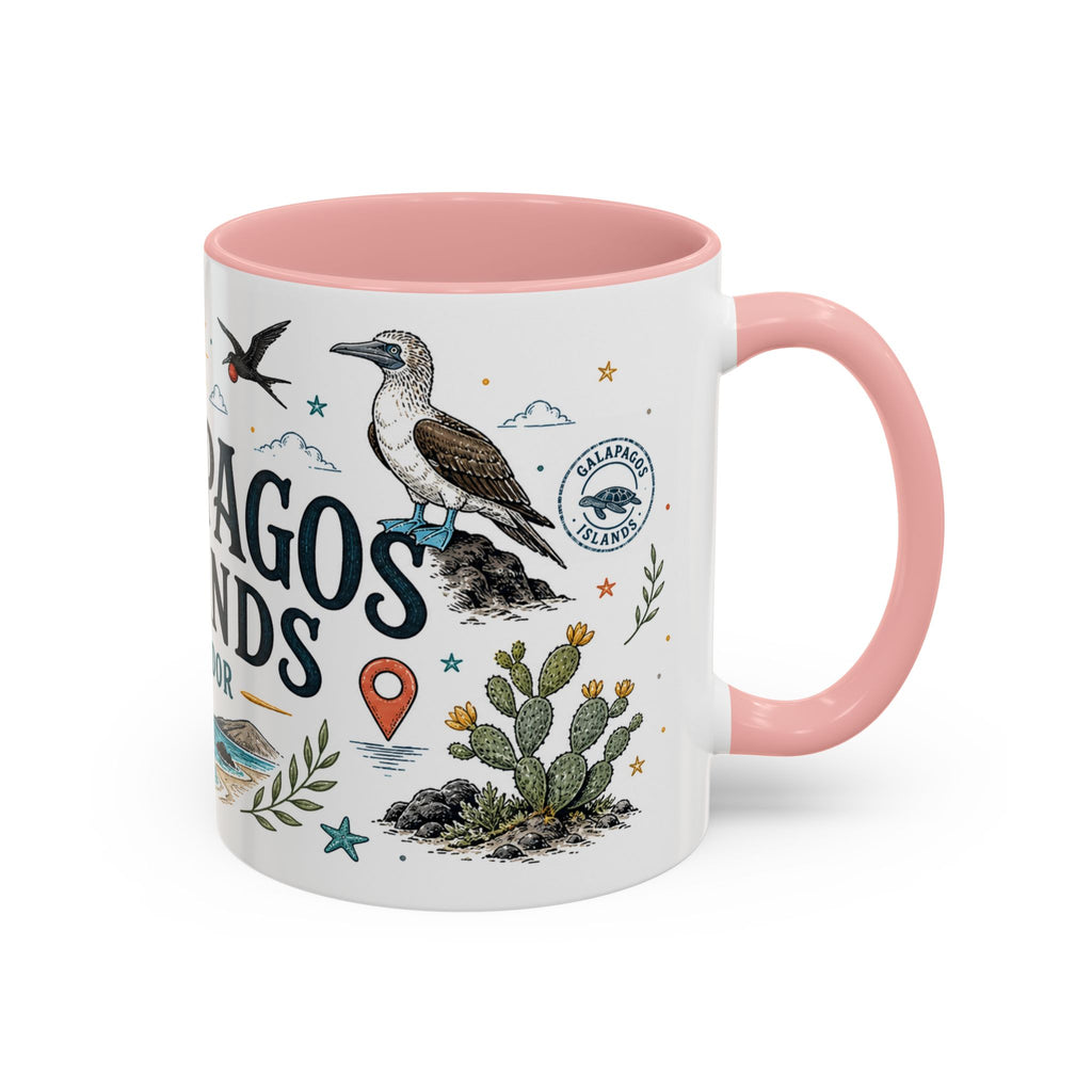 Galapagos Islands Coffee Mug | Travel Destination Souvenir Gift | Accent Color Ceramic 11oz 15oz