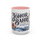 Johor Bahru Coffee Mug | Malaysia Travel Souvenir | Vintage Illustrated City Gift | 11 oz 15 oz Accent Mug