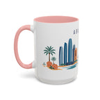 Abu Dhabi Coffee Mug | United Arab Emirates Travel Souvenir | Porcelain Decal City Gift | 11oz 15oz Accent Mug