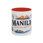 Manila Coffee Mug | Philippines Souvenir Travel Gift | Accent Color Ceramic 11oz 15oz