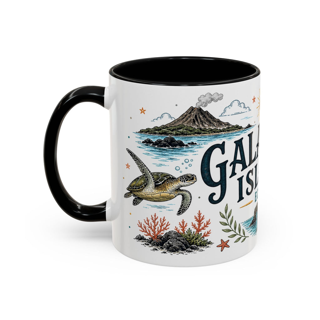 Galapagos Islands Coffee Mug | Travel Destination Souvenir Gift | Accent Color Ceramic 11oz 15oz