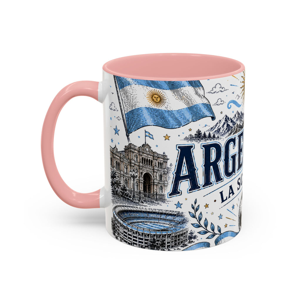 Argentina Soccer Coffee Mug | Soccer Fan Gift | Accent Color Ceramic 11oz 15oz Match Day Cup