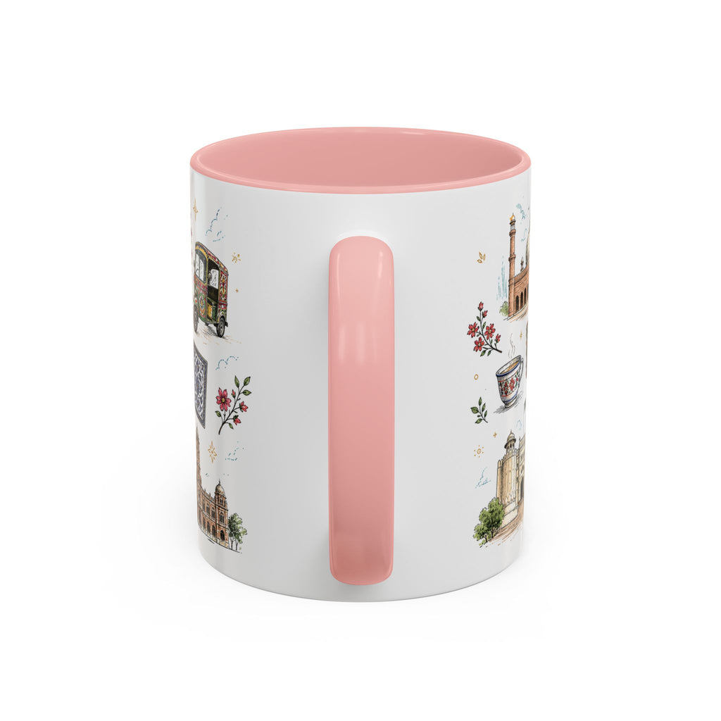 Lahore Coffee Mug | Pakistan Souvenir Travel Gift | Accent Color Ceramic 11oz 15oz