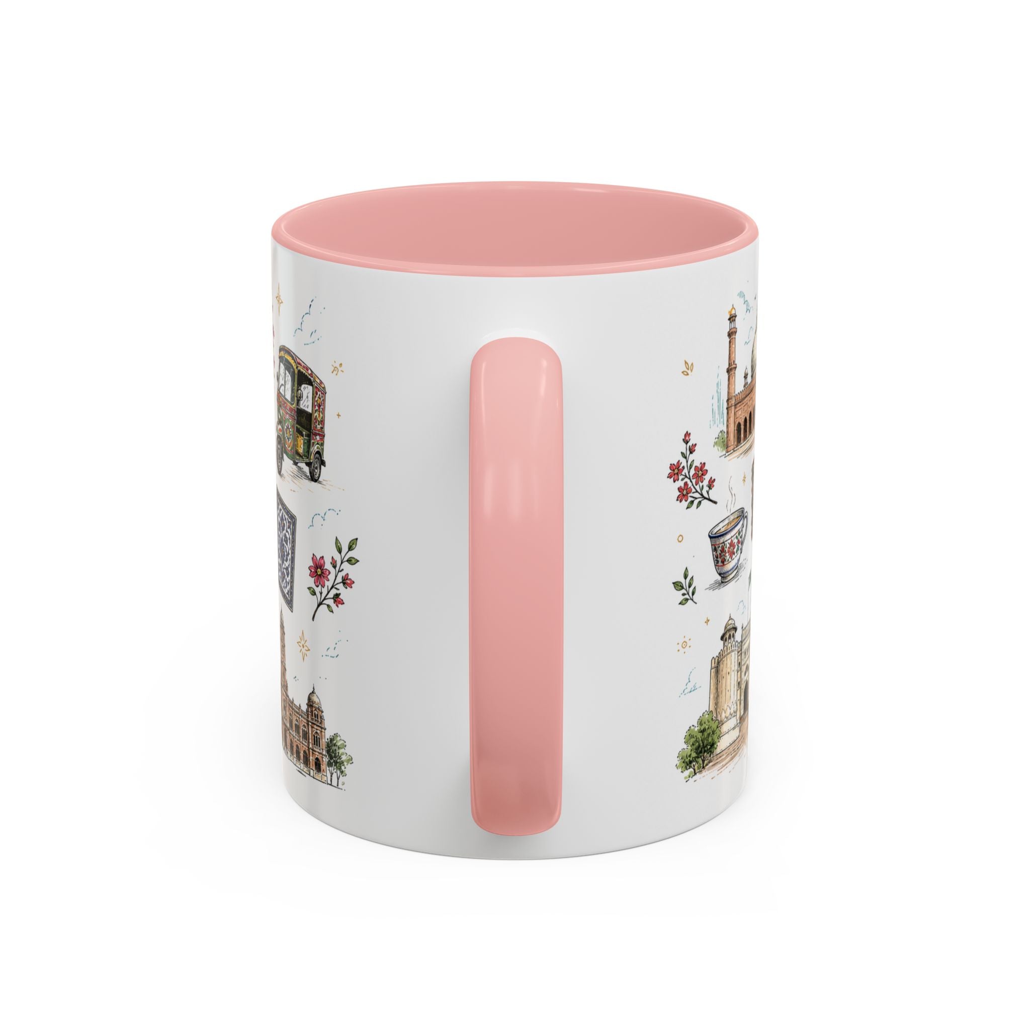 Lahore Coffee Mug | Pakistan Souvenir Travel Gift | Accent Color Ceramic 11oz 15oz