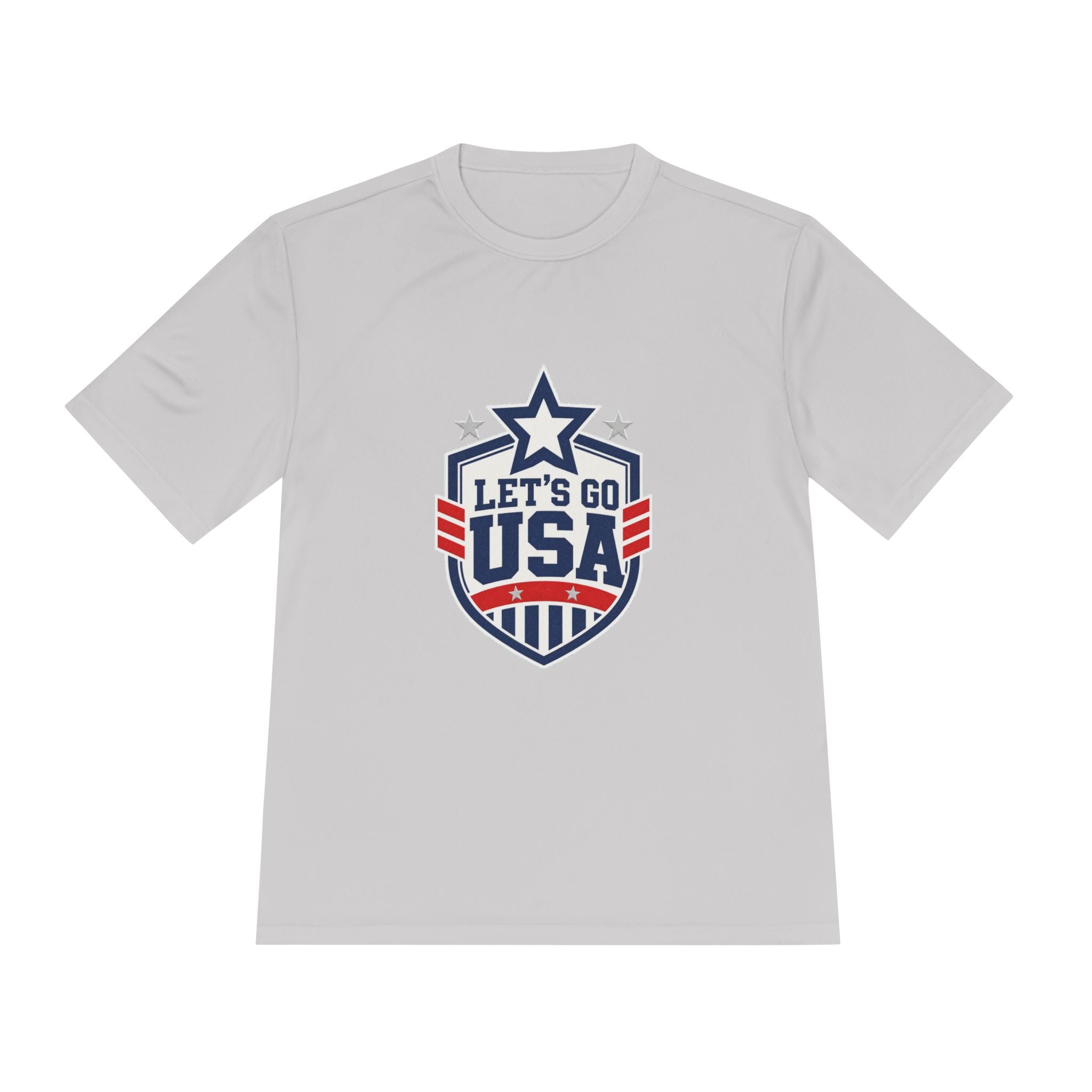 United States Soccer T Shirt, Let's Go USA Fan Tee, Moisture Wicking Sport Shirt