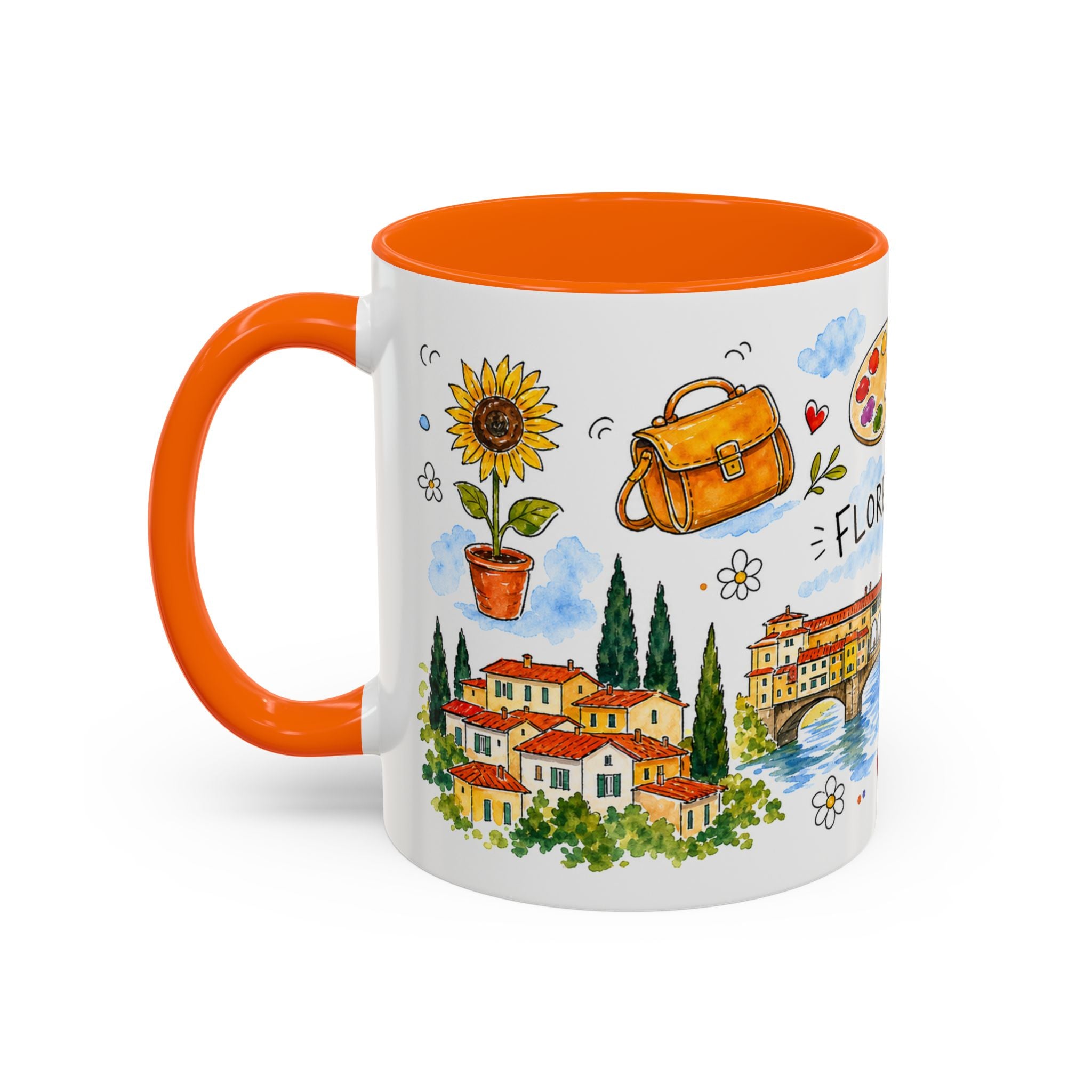Florence Travel Mug | European City Souvenir Accent Coffee Mug | 11oz 15oz Ceramic Cup