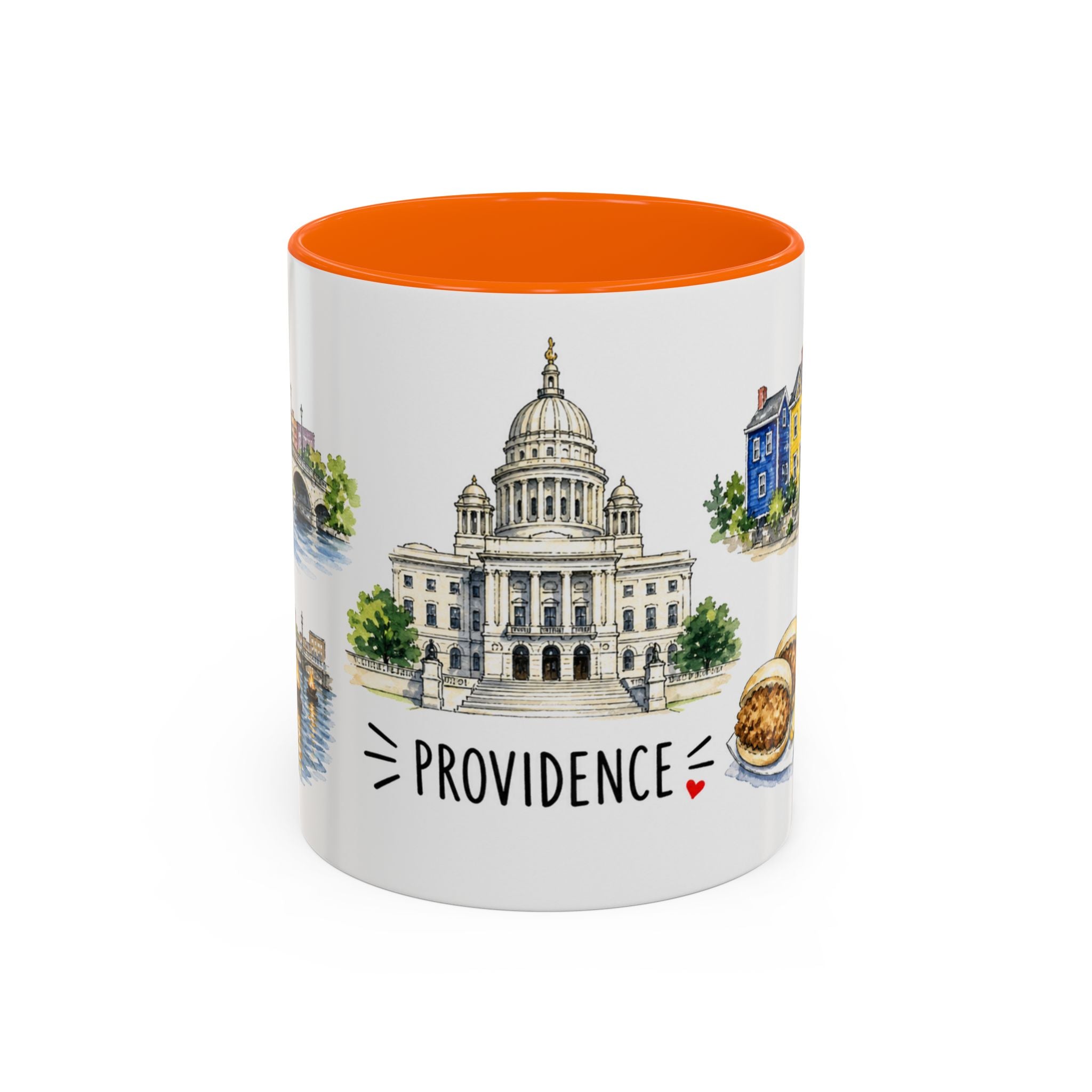 Providence Illustrated Travel Mug | City Souvenir Accent Coffee Mug | 11oz 15oz Ceramic Cup