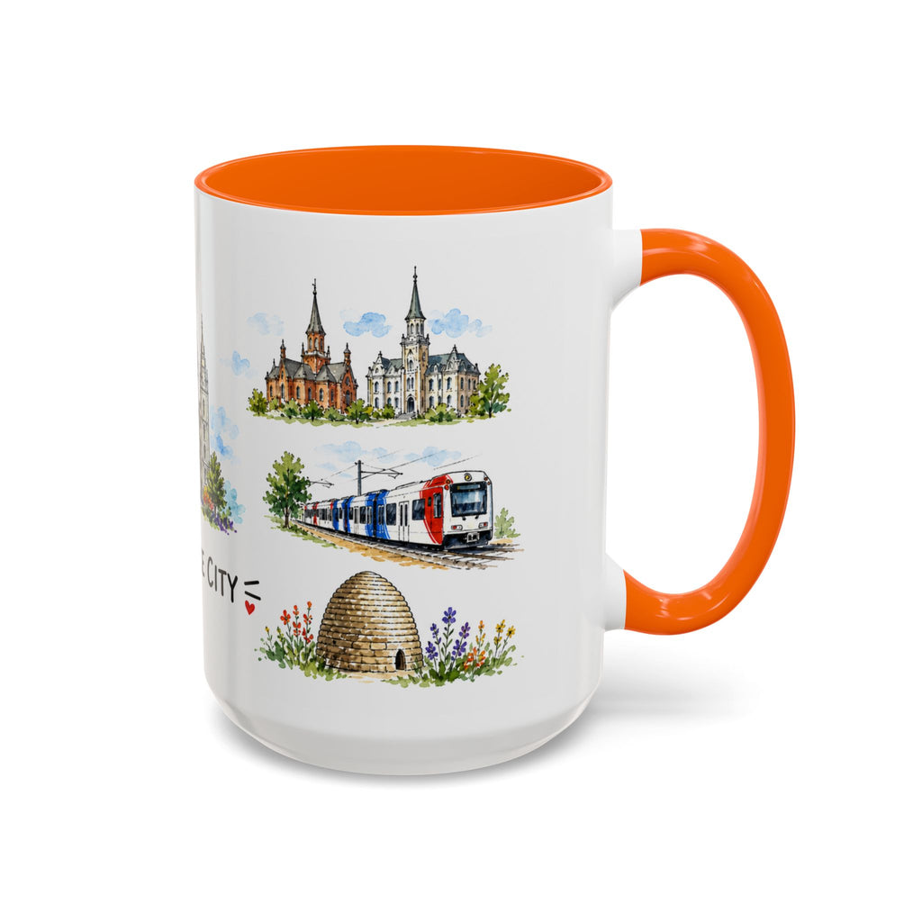 Salt Lake City Illustrated Travel Mug | City Souvenir Accent Coffee Mug | 11oz 15oz Ceramic Cup