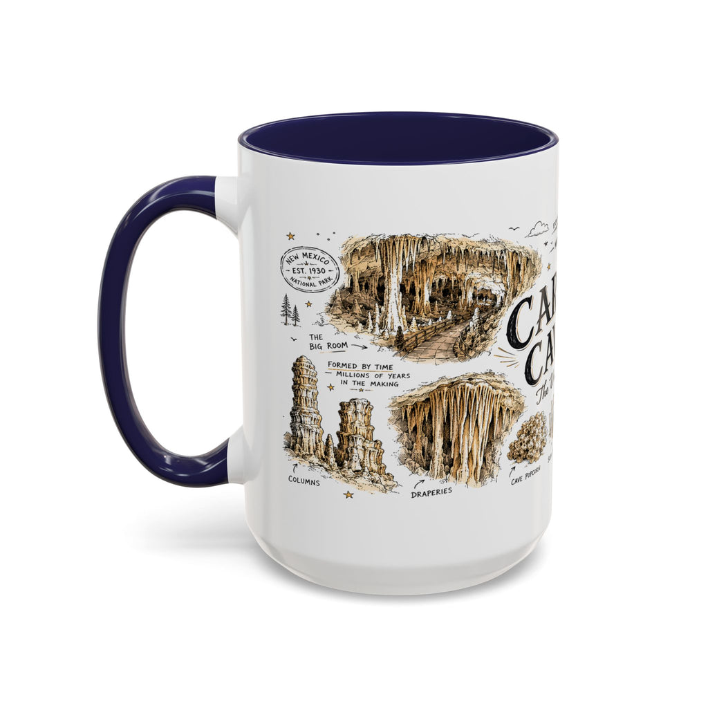 Carlsbad Caverns National Park Coffee Mug | New Mexico Cave Exploration Bat Gift | Accent Color Ceramic 11oz 15oz
