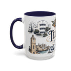Tel Aviv Coffee Mug | Israel Travel Souvenir | Vintage Illustrated City Gift | 11 oz 15 oz Accent Mug