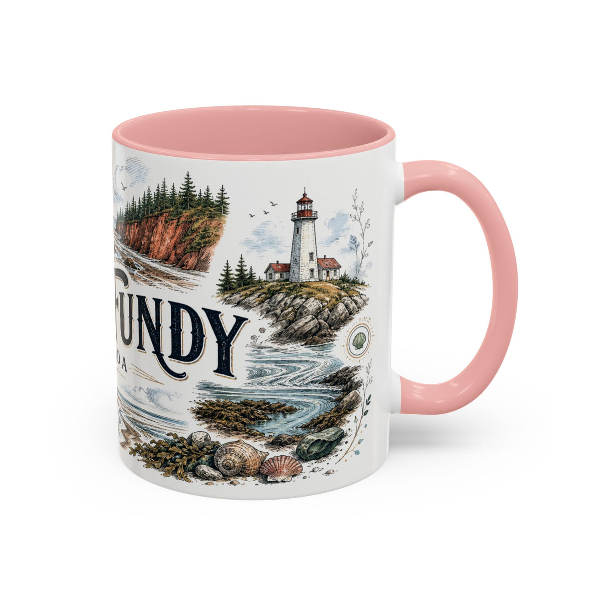 Bay of Fundy Mug, Canada Travel Souvenir, Bucket List Gift, Accent Ceramic Coffee Mug 11oz 15oz