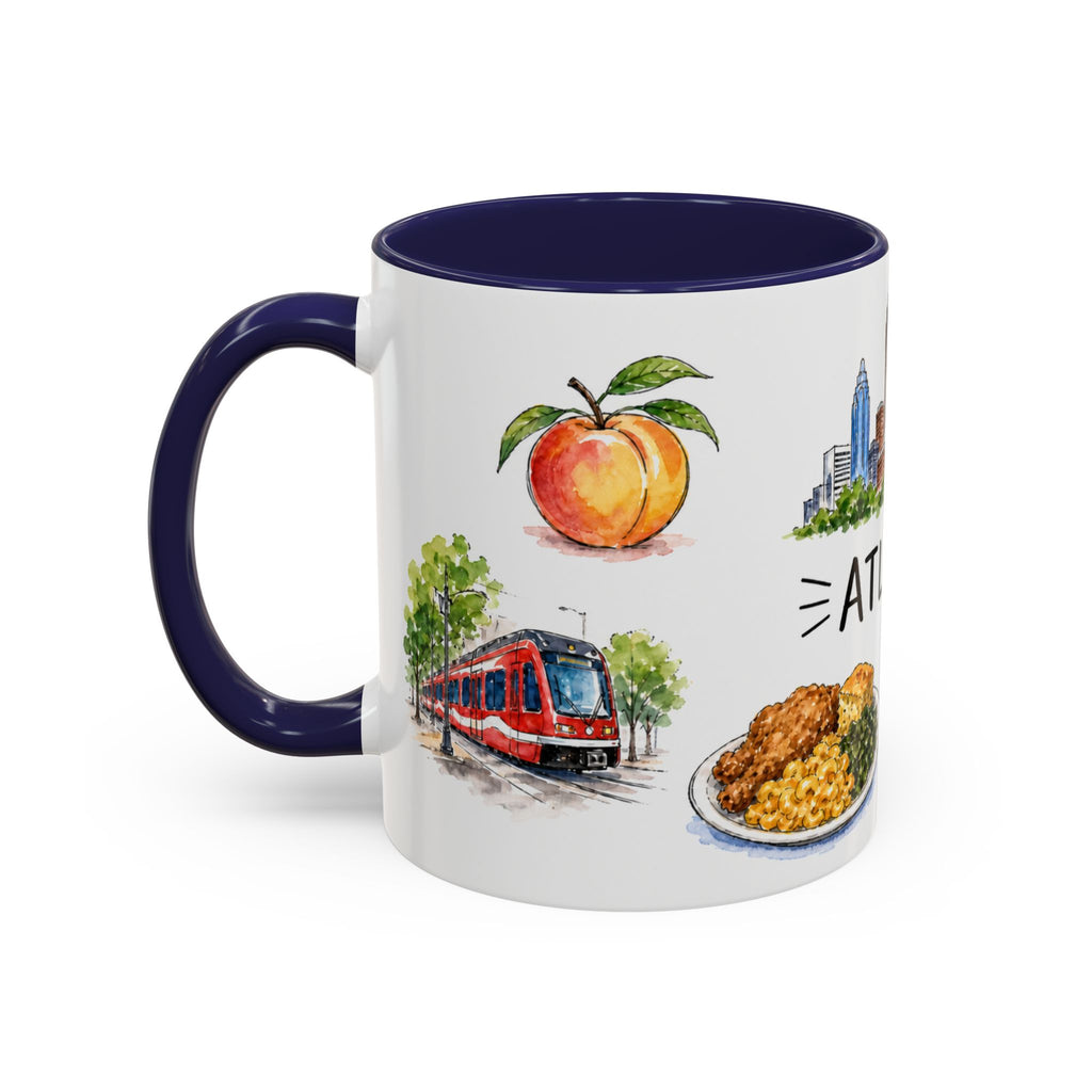 Atlanta Illustrated Travel Mug | City Souvenir Accent Coffee Mug | 11oz 15oz Ceramic Cup