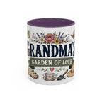 Grandma's Garden Of Love Coffee Mug | Gift From Grandkids | Accent Color Ceramic 11oz 15oz