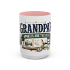 Grandpa's Stories Are The Best Coffee Mug | Gift From Grandkids | Accent Color Ceramic 11oz 15oz