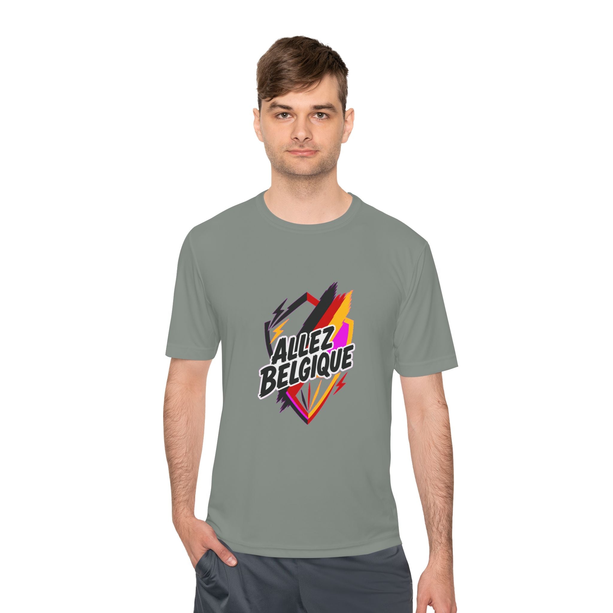 Allez Belgique Soccer Fan Shirt, Moisture Wicking Sport Tee
