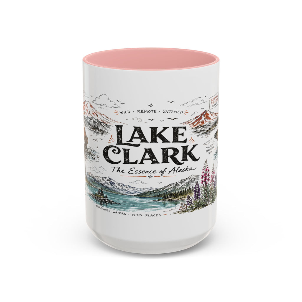 Lake Clark National Park Coffee Mug | Alaska Fly-in Wilderness Adventure Gift | Accent Color Ceramic 11oz 15oz