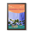 Niagara Falls Canada Framed Poster | Vintage Travel Wall Art | Black Walnut White Frame | 16x24 20x30
