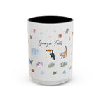 Iguazu Falls Christmas Mug | Watercolor Travel Souvenir | Holiday Gift | Accent Ceramic Coffee Cup 11oz 15oz