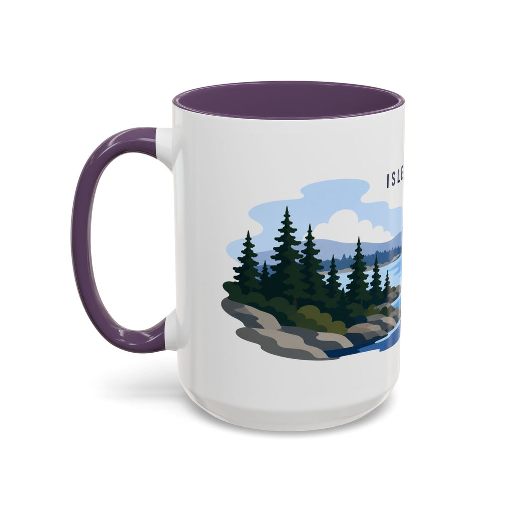 Isle Royale National Park Coffee Mug | Solid Color Block Park Souvenir | 11oz 15oz Accent Mug