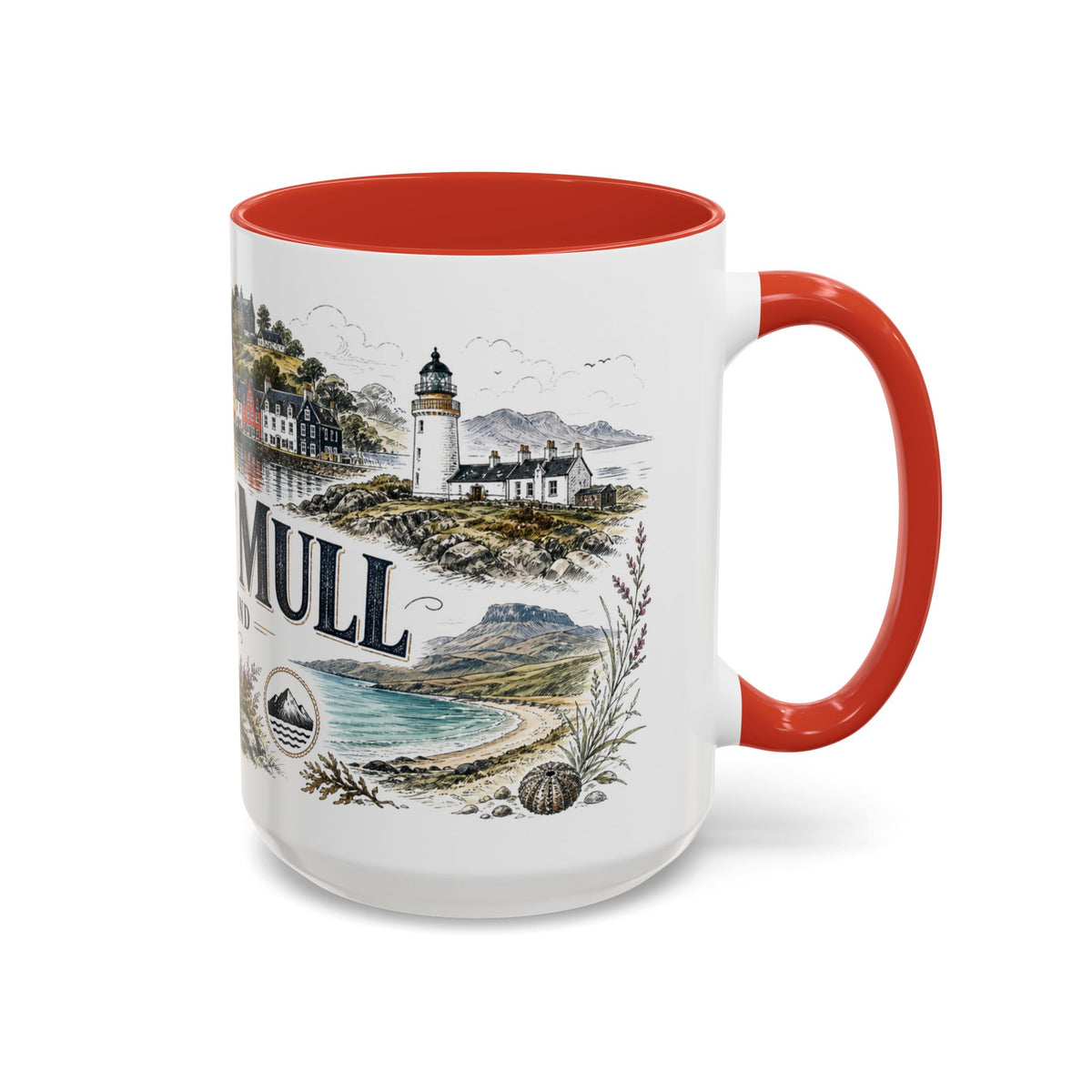 Isle of Mull Mug, Scotland Travel Souvenir, Bucket List Gift, Accent Ceramic Coffee Mug 11oz 15oz