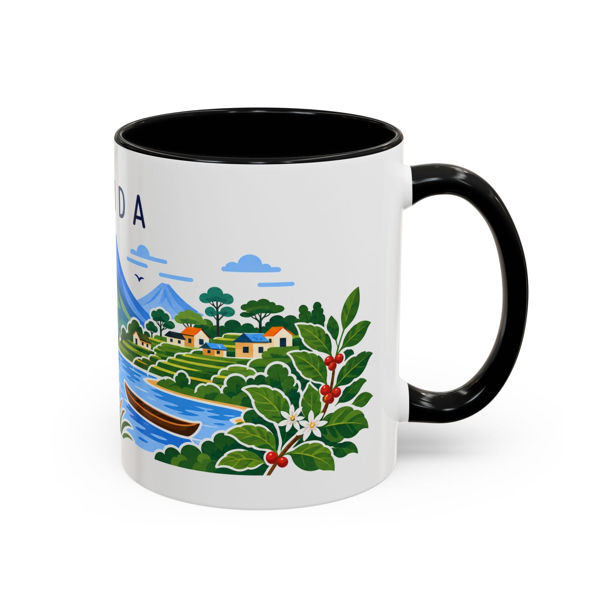 Rwanda Coffee Mug | Travel Souvenir Accent Mug | Country Gift Ceramic Cup 11oz 15oz