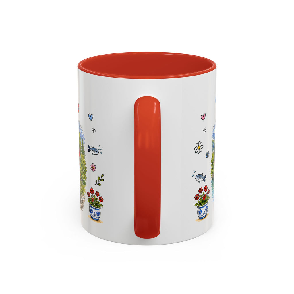 Reine Illustrated Travel Mug | Norway Souvenir Accent Coffee Mug | 11oz 15oz Ceramic Cup