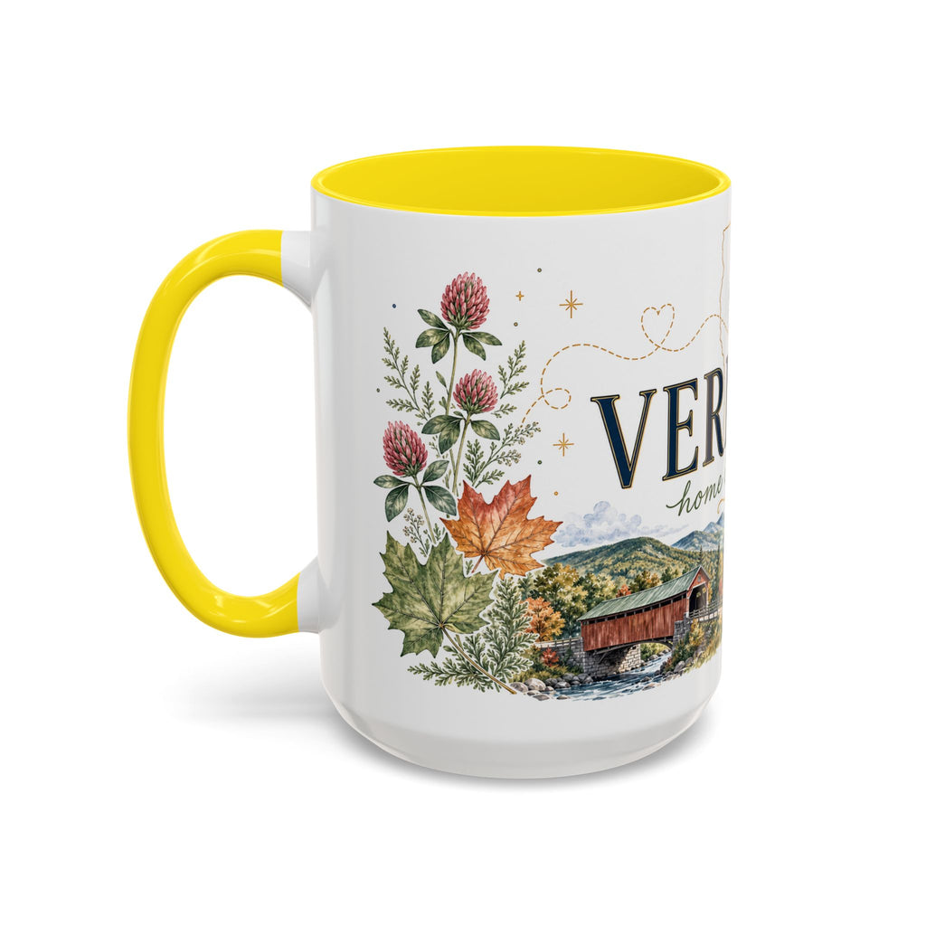 Vermont Home State Mug | Moving Away Gift | Long Distance Friendship Coffee Cup | 11oz 15oz Accent Mug