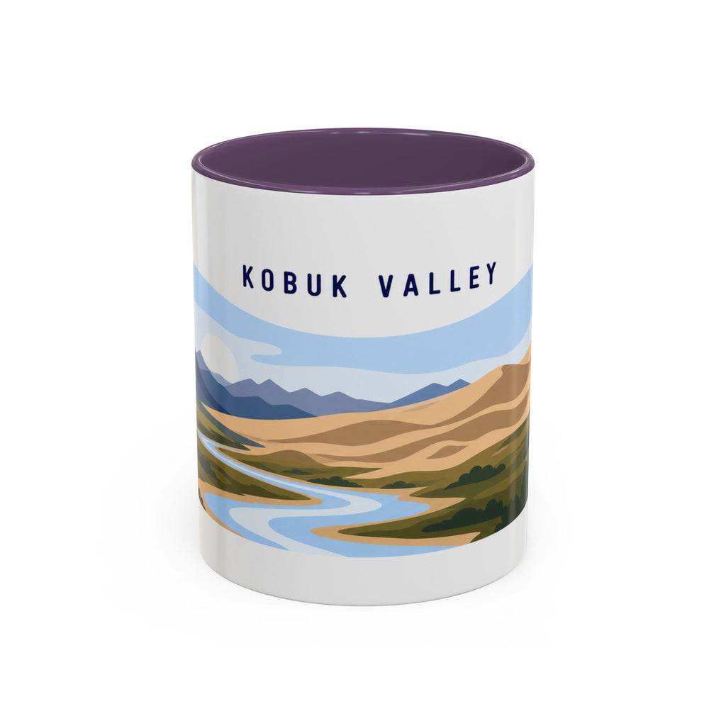 Kobuk Valley National Park Coffee Mug | Solid Color Block Park Souvenir | 11oz 15oz Accent Mug