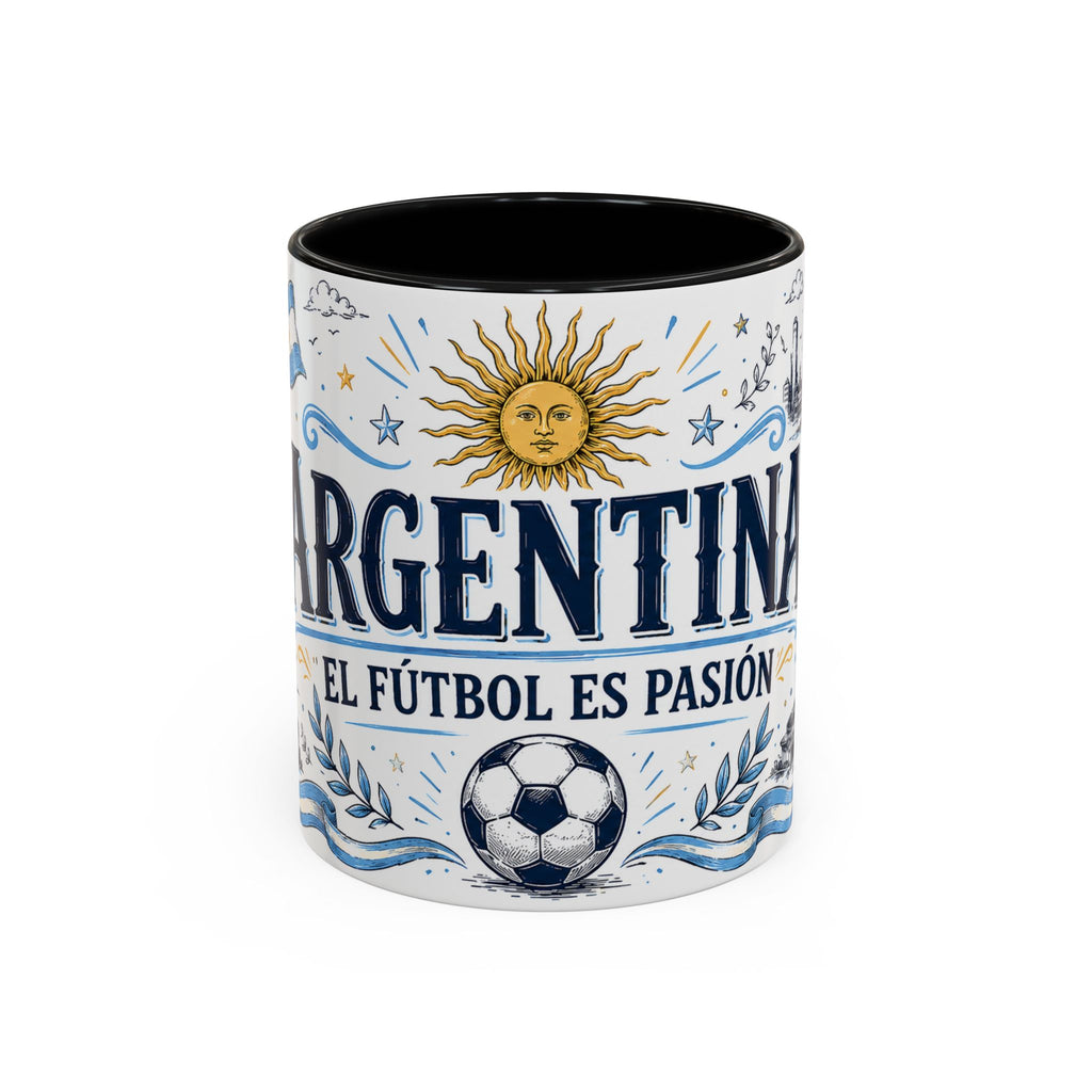 Argentina Soccer Coffee Mug | Soccer Fan Gift | Accent Color Ceramic 11oz 15oz Match Day Cup